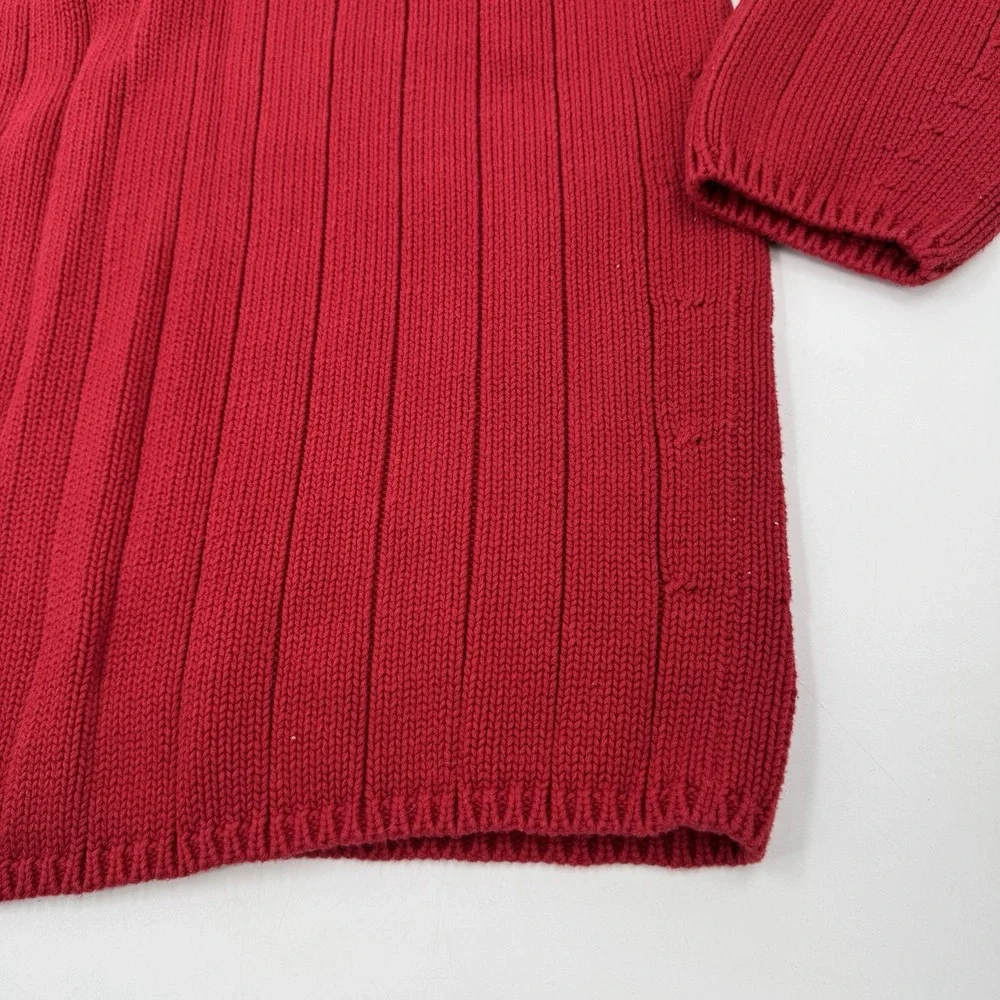 Vintage Polo Ralph Lauren Sweater Mens XXL Red 1/4 Zip Knit American Flag
